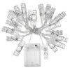 1pc; Photo Clip String Lights Home Decor Indoor/Outdoor; Battery Powered String Lights Lamp Decor 9.85ft 20LED (Not Included Battery)