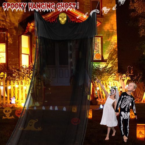 Halloween Scary Hanging Ghost Decoration Creepy Call and LED Flashing Glowing mask Suitable for Indoor and Outdoor Hanging Ghost Wall Decoration Halloween Scary Hanging Ghost Decoration Creepy Call and LED Flashing Glowing mask Suitable for Indoor and Outdoor Hanging Ghost Wall Decoration