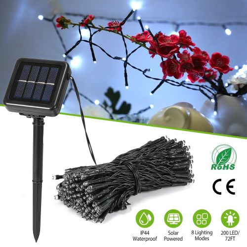 Solar String Lights LED Solar Power Fairy String Light 22M 200 LEDs 8 Lighting Mode White Light Waterproof Solar String Lights LED Solar Power Fairy String Light 22M 200 LEDs 8 Lighting Mode White Light Waterproof